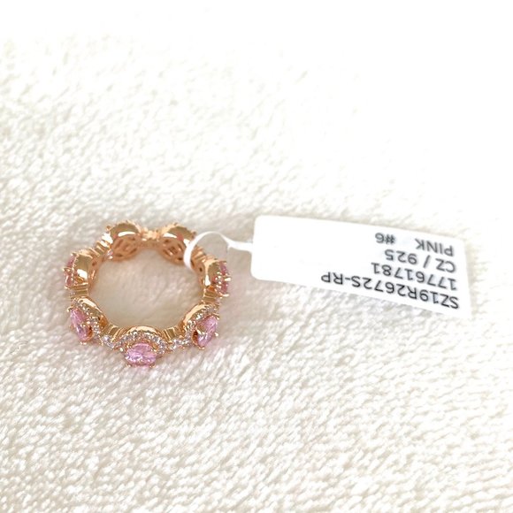 Suzy Levian Pink CZ & 14k Rose Gold-Plated Ring - Picture 8 of 12